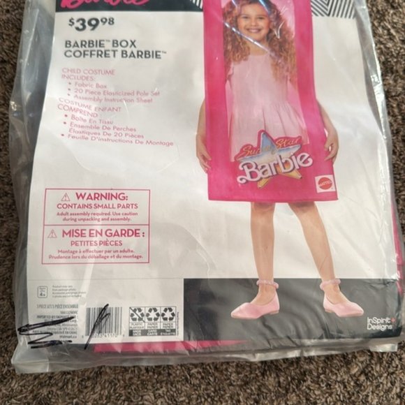 NEW Barbie Box Childs Costume One Size - Picture 4 of 5